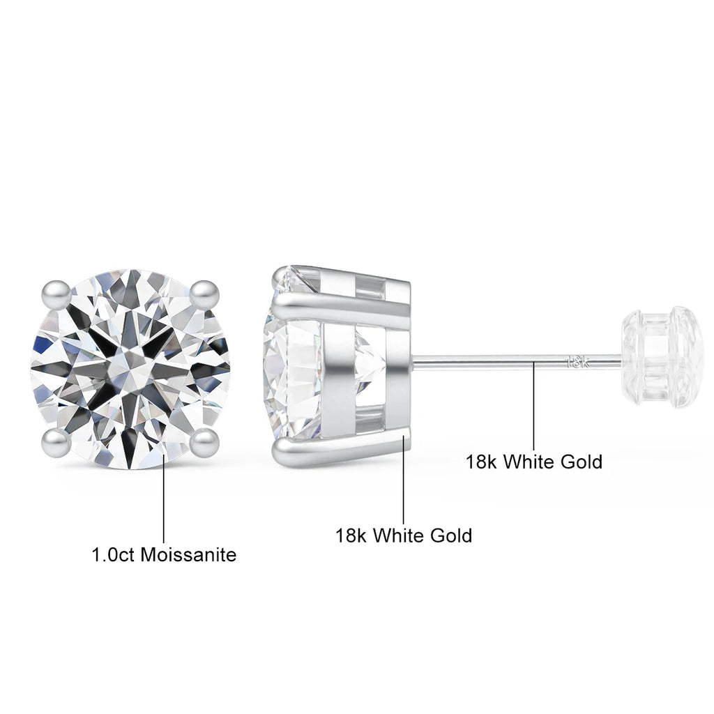 18K GOLD MOISSANITE EARRINGS