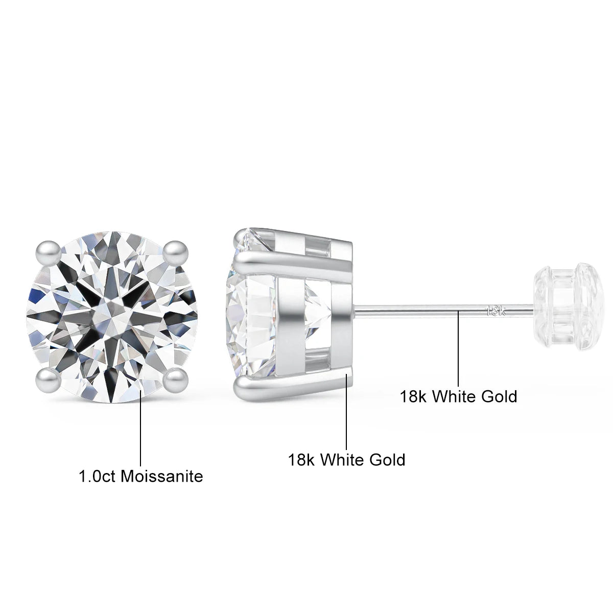 18K GOLD MOISSANITE EARRINGS