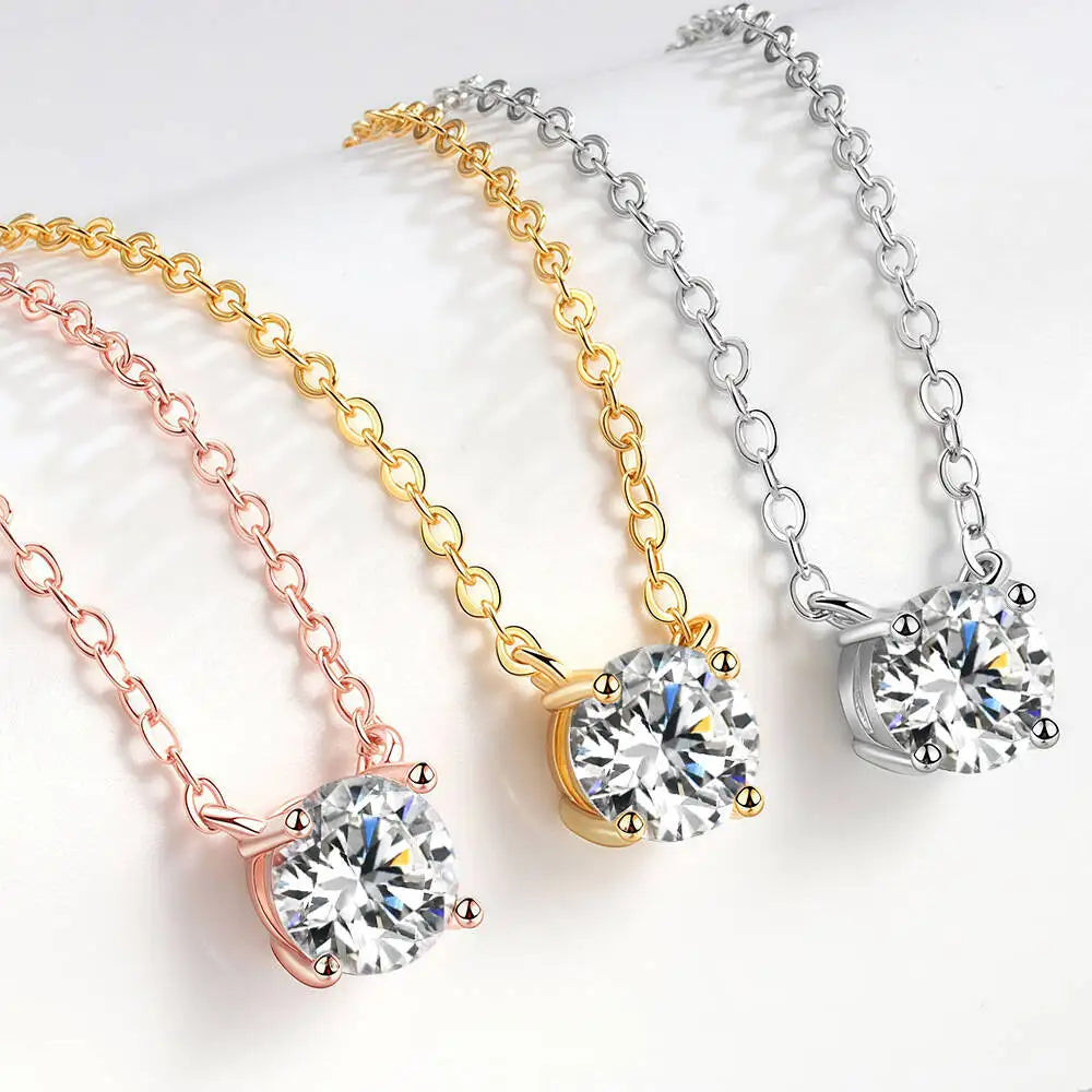 MOISSANITE SILVER WOMENS NECKLACE