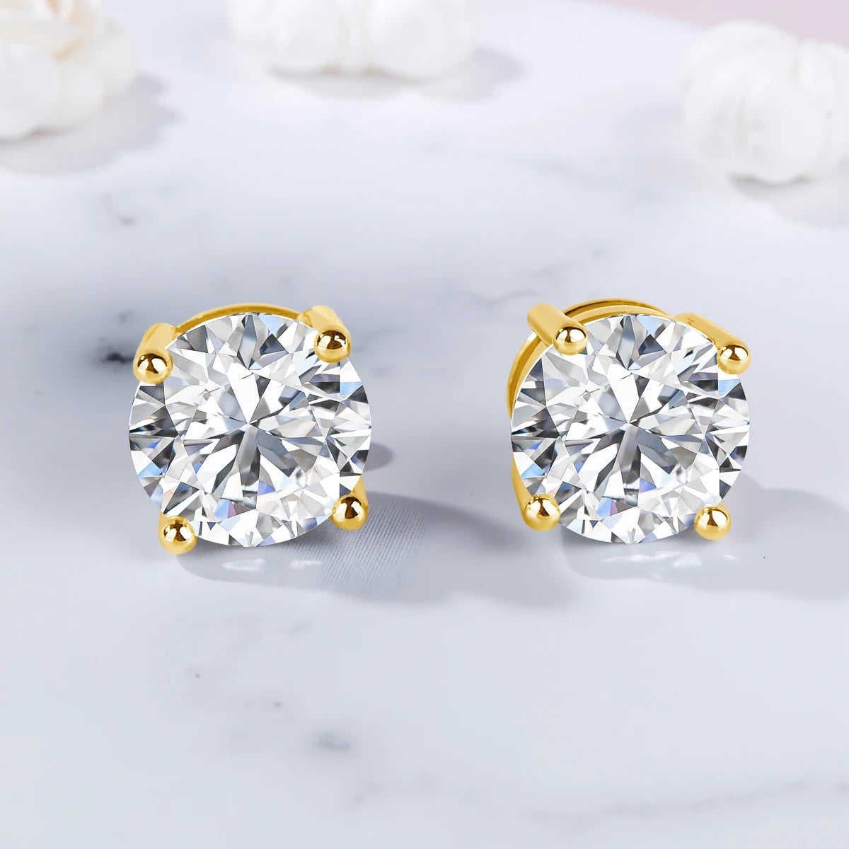 18K GOLD MOISSANITE EARRINGS