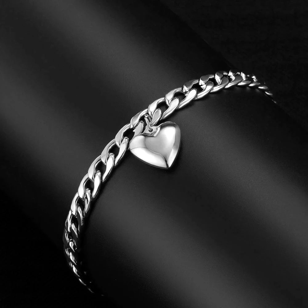 Silver Heart Anklet
