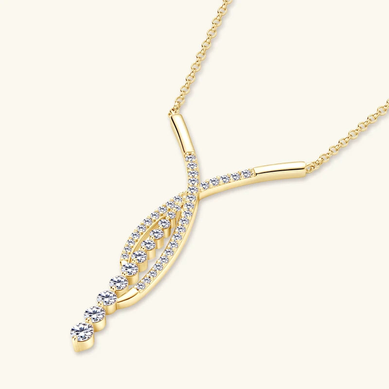 MOISSANITE CROSS SILVER NECKLACE