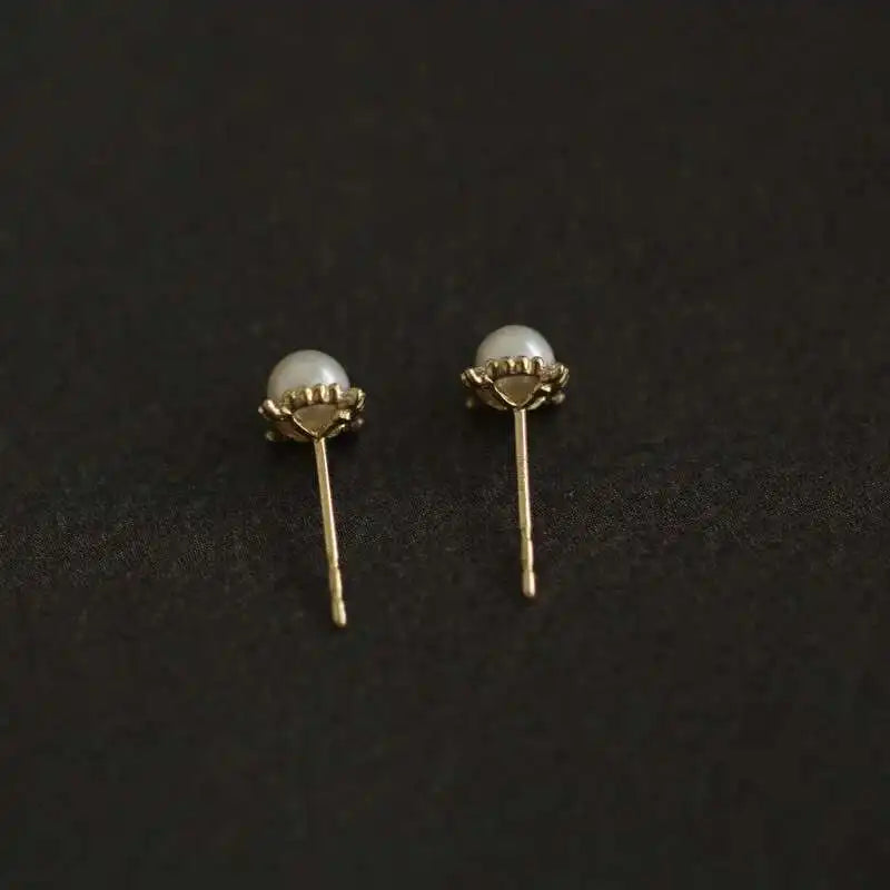 9K GOLD PEARL STUD EARRINGS