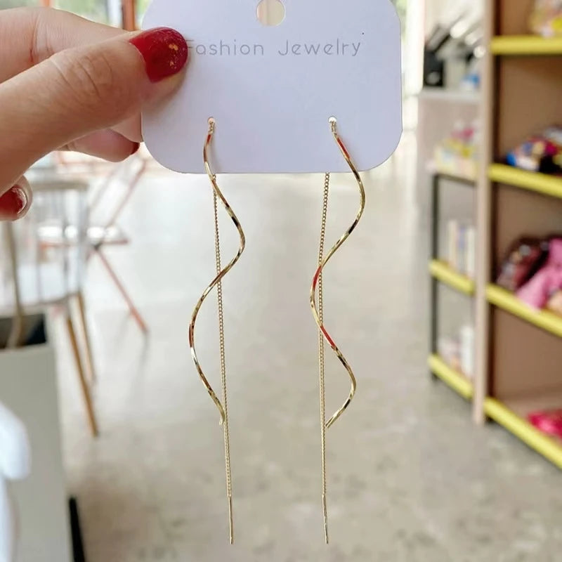 Long Tassel Earrings With Chain