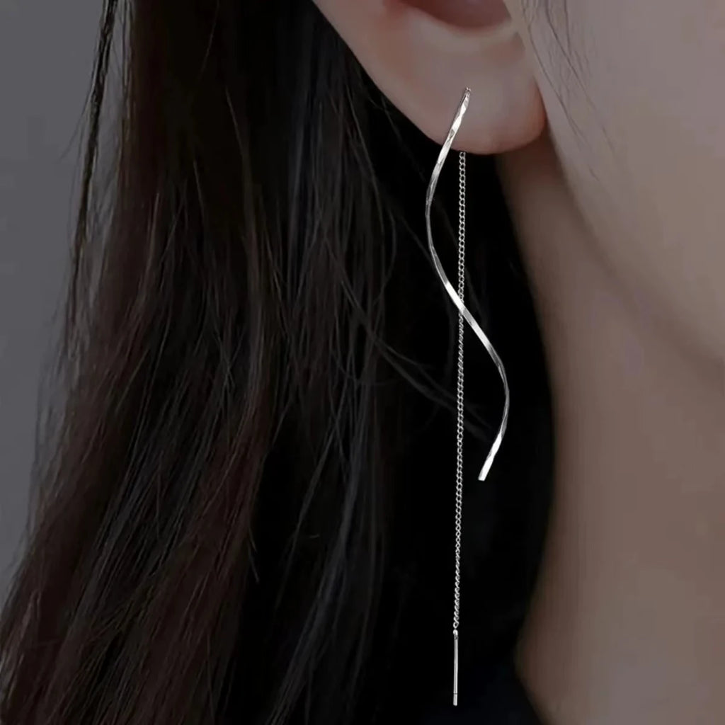 Long Tassel Earrings With Chain