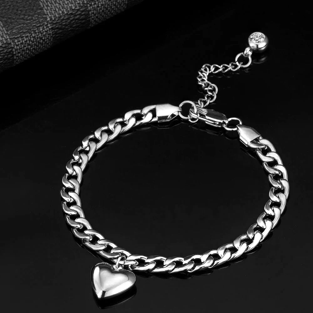 Silver Heart Anklet
