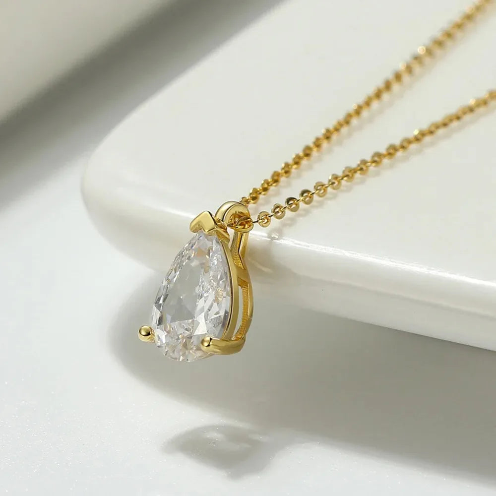 ZIRCON SILVER GOLD NECKLACE