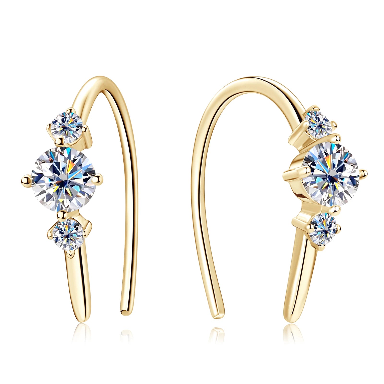 MOISSANITE STERLING SILVER EARRINGS