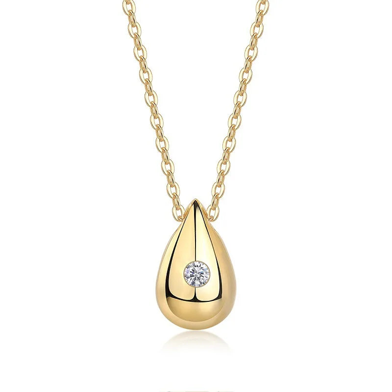 Gold-Tone Teardrop Pendant Necklace