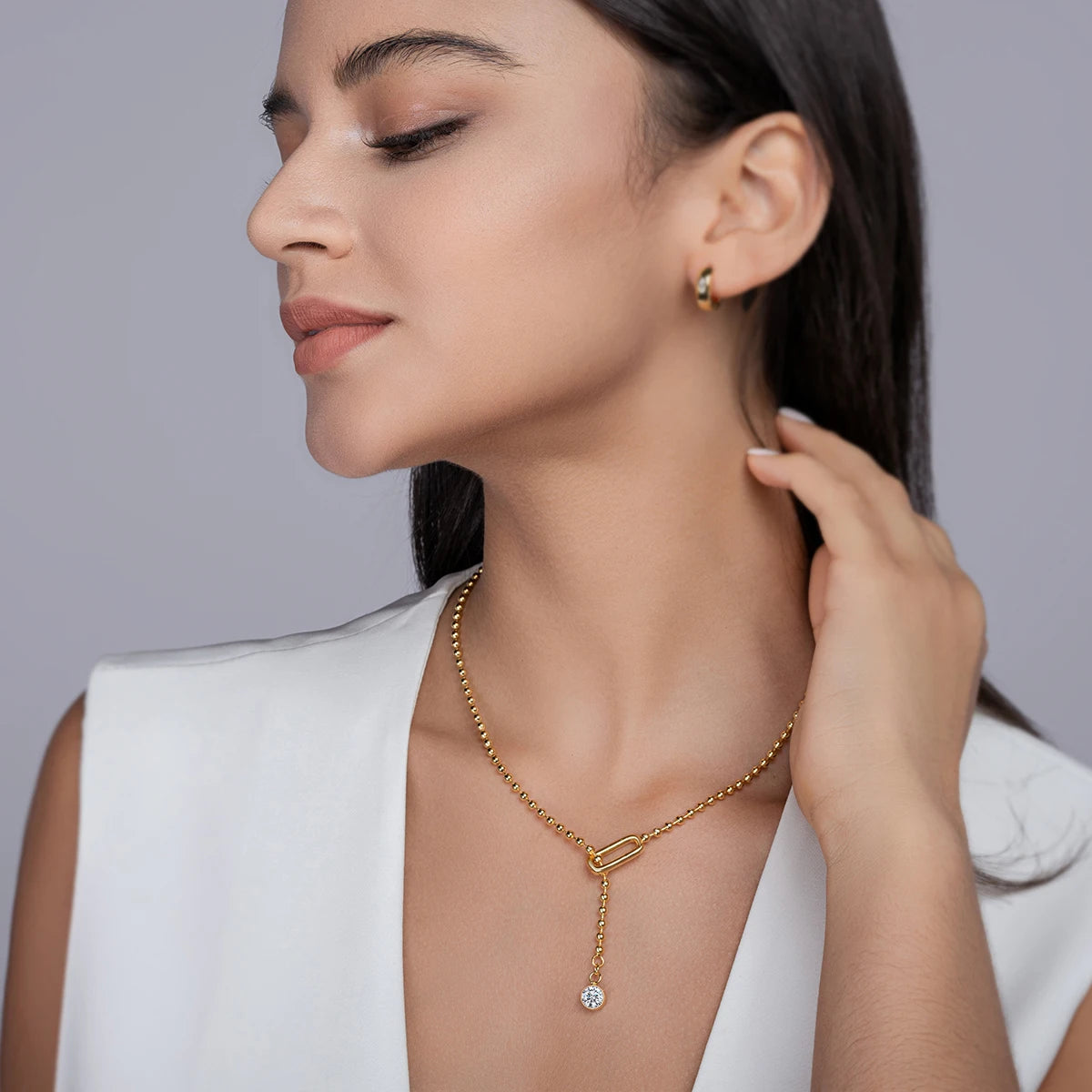 S925 Gold Plated Y Necklace