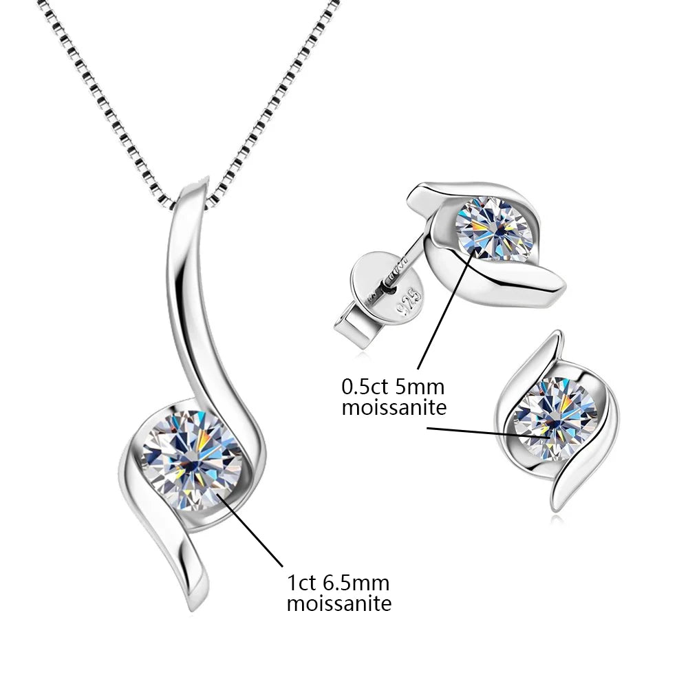 925 SILVER MOISSANITE JEWELRY SET