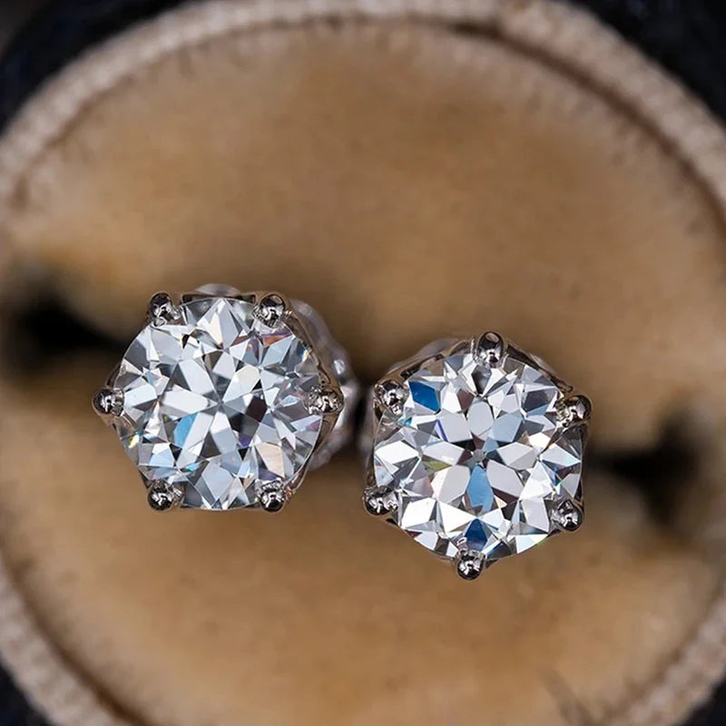 MOISSANITE GOLD STUD EARRINGS