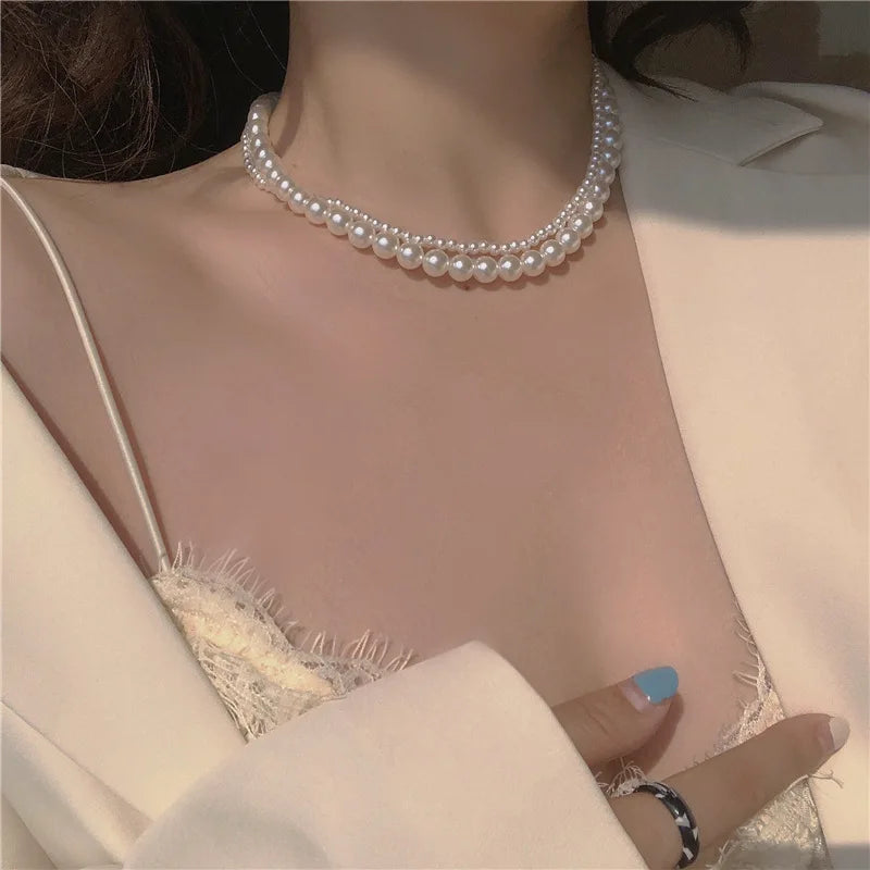 KPOP PEARL CHOKER NECKLACE