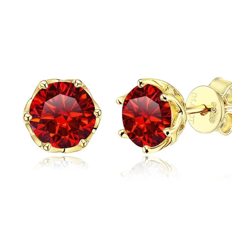 MOISSANITE GOLD STUD EARRINGS