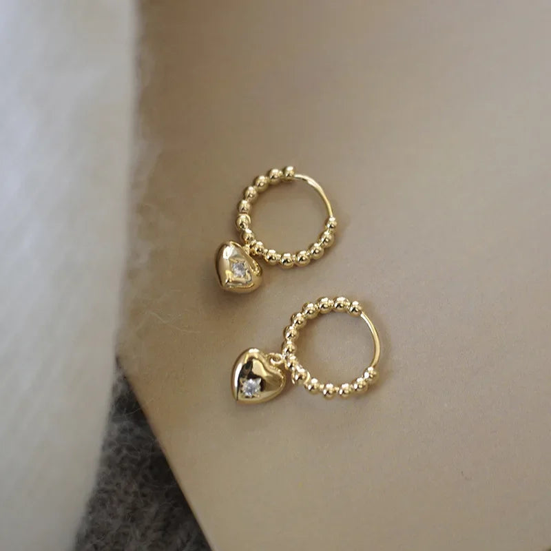 925 SILVER HEART HOOP EARRINGS