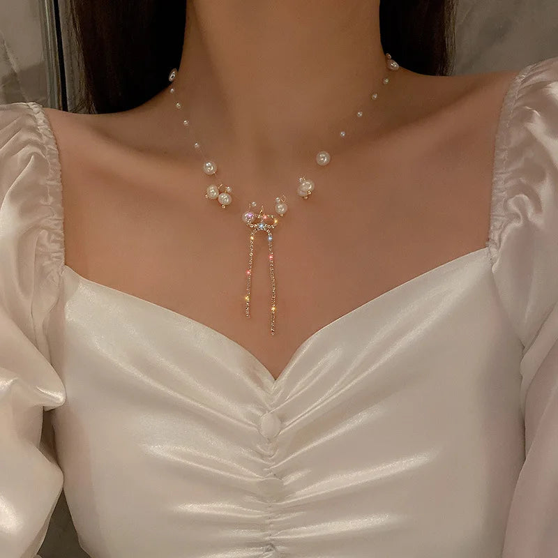 KPOP PEARL CHOKER NECKLACE