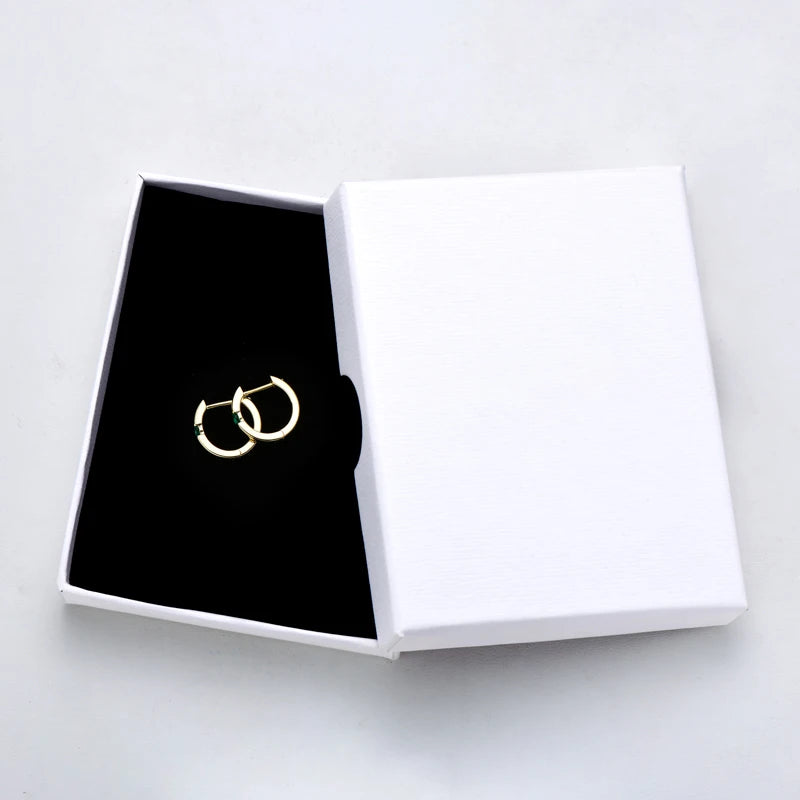 EMERALD GOLD HOOP EARRINGS