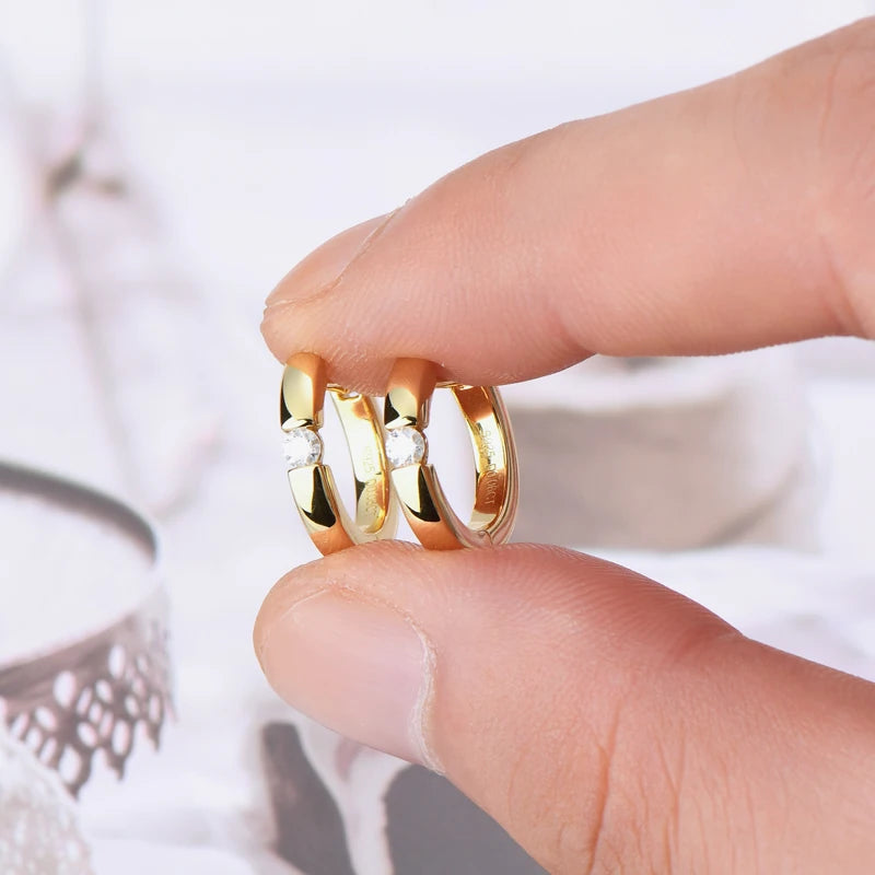 EMERALD GOLD HOOP EARRINGS