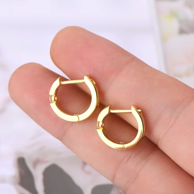 EMERALD GOLD HOOP EARRINGS