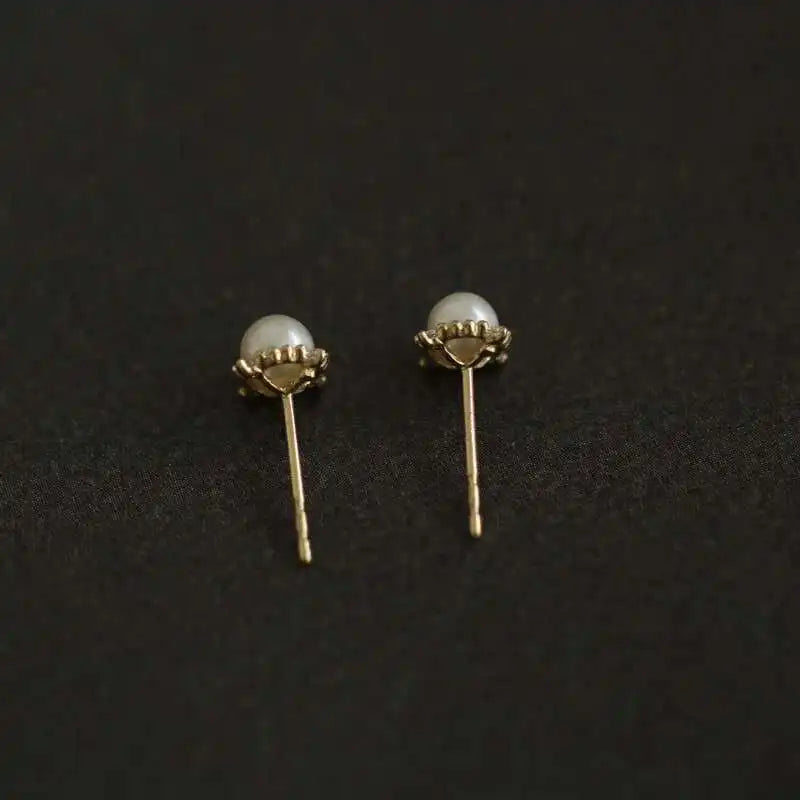 9K GOLD PEARL STUD EARRINGS