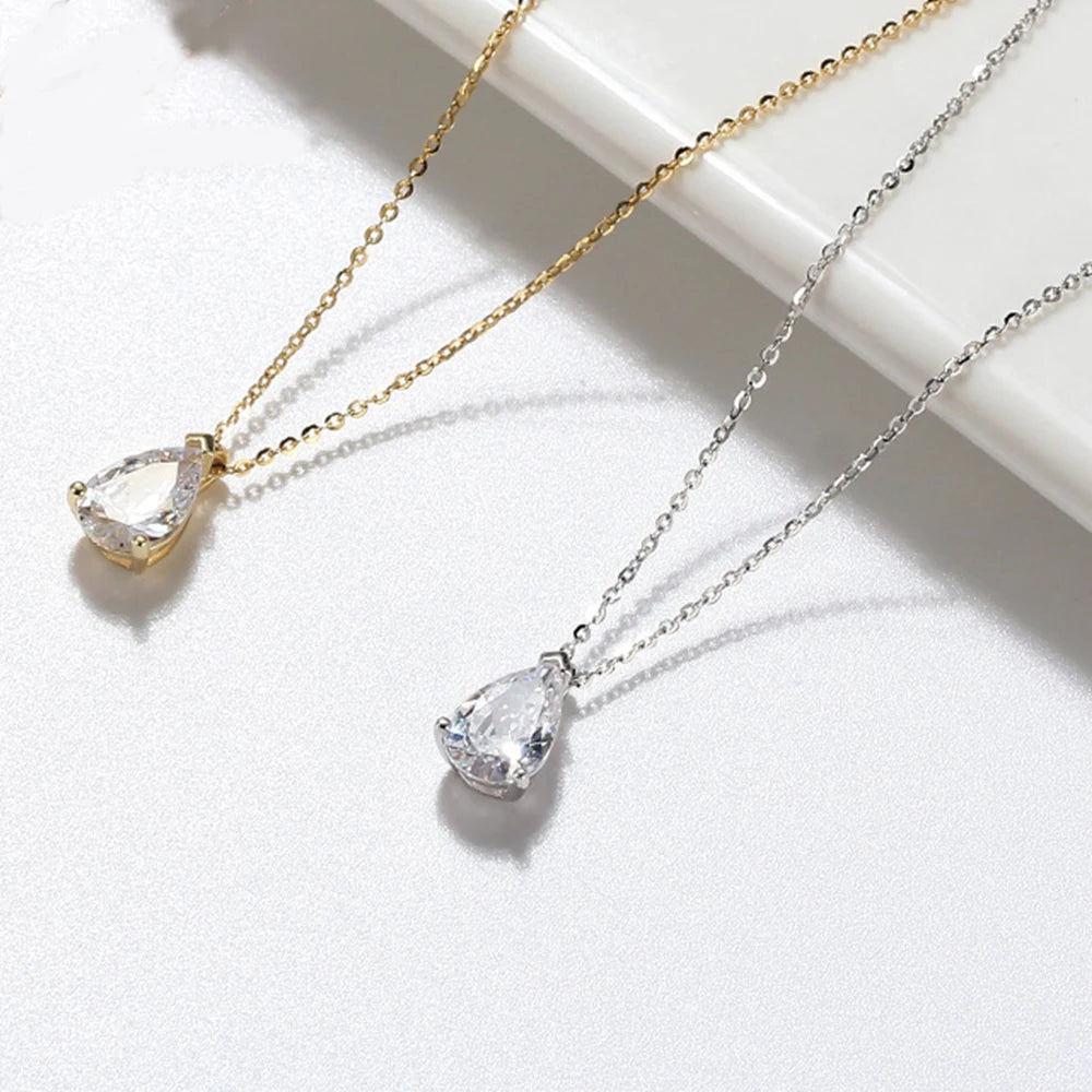 ZIRCON SILVER GOLD NECKLACE