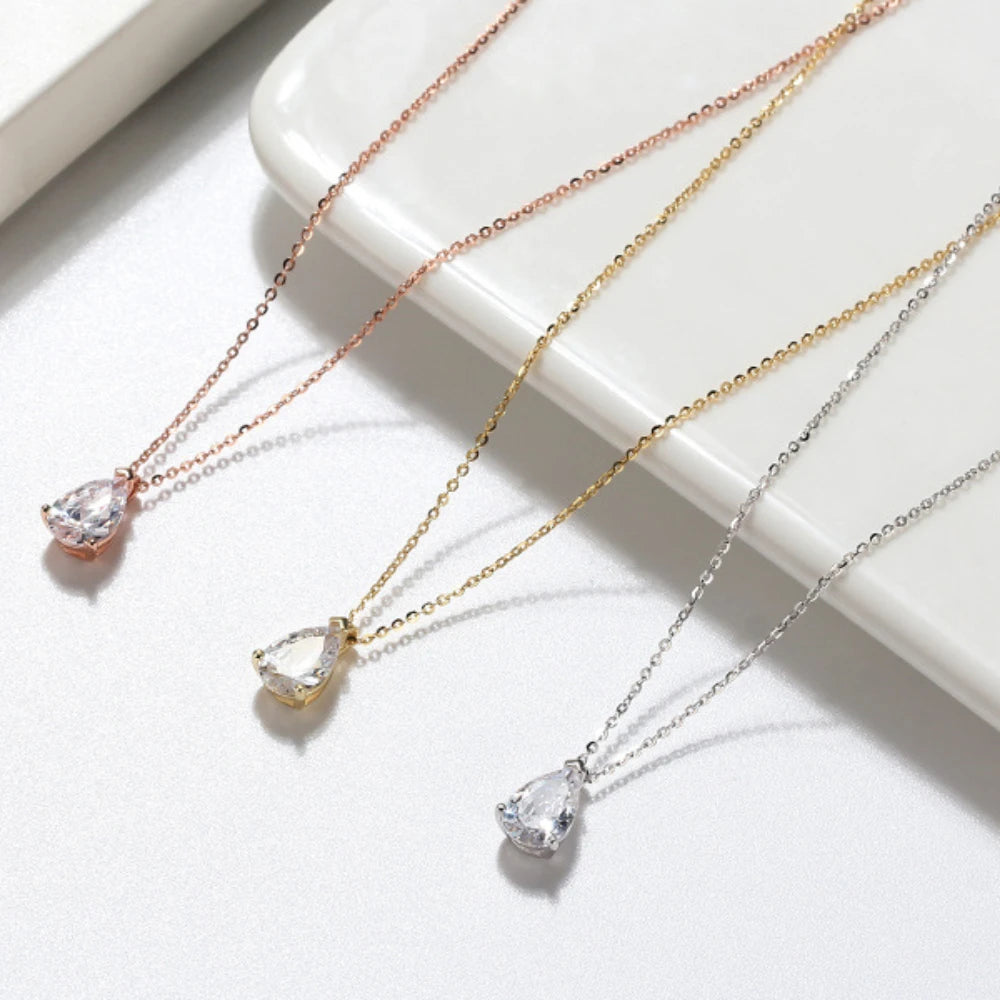 ZIRCON SILVER GOLD NECKLACE