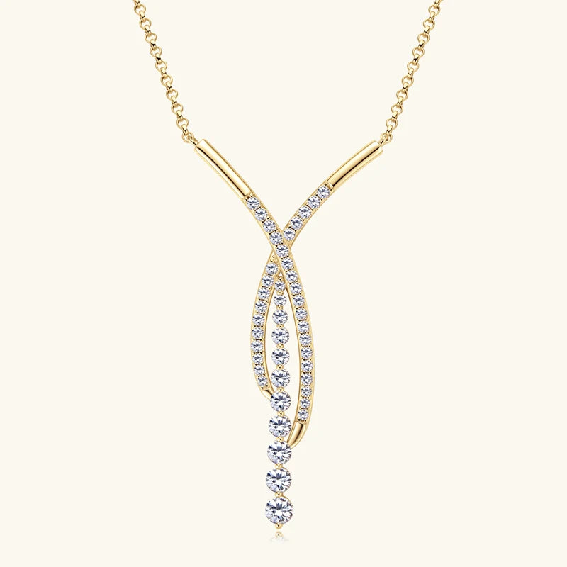 MOISSANITE CROSS SILVER NECKLACE