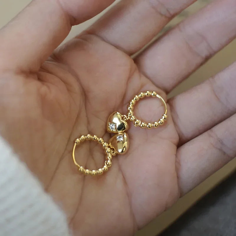 925 SILVER HEART HOOP EARRINGS