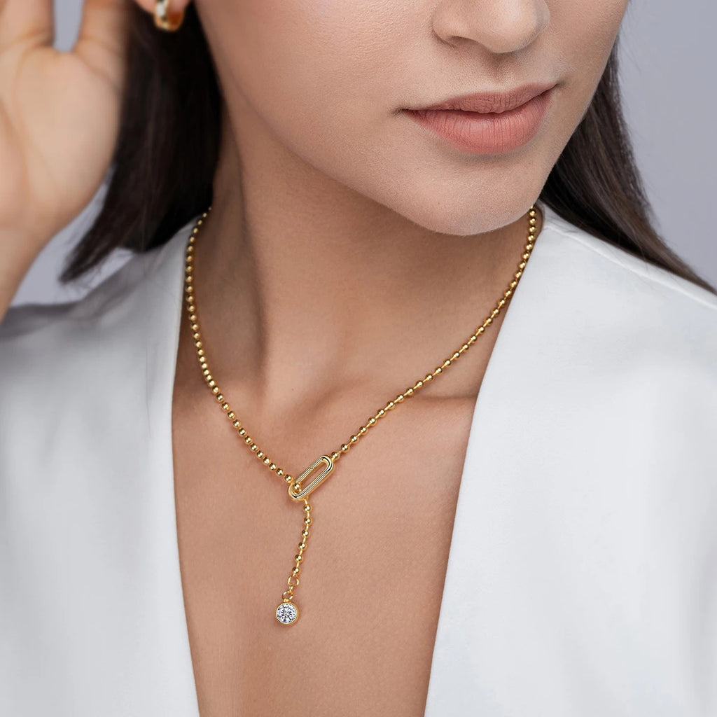 S925 Gold Plated Y Necklace