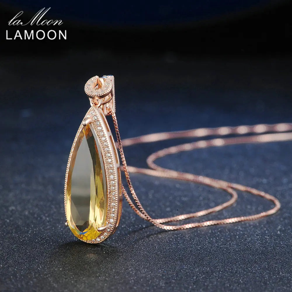 CITRINE ROSE GOLD NECKLACE