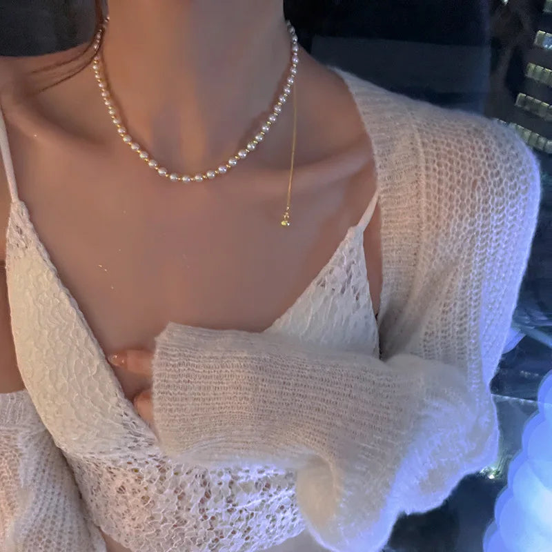 KPOP PEARL CHOKER NECKLACE