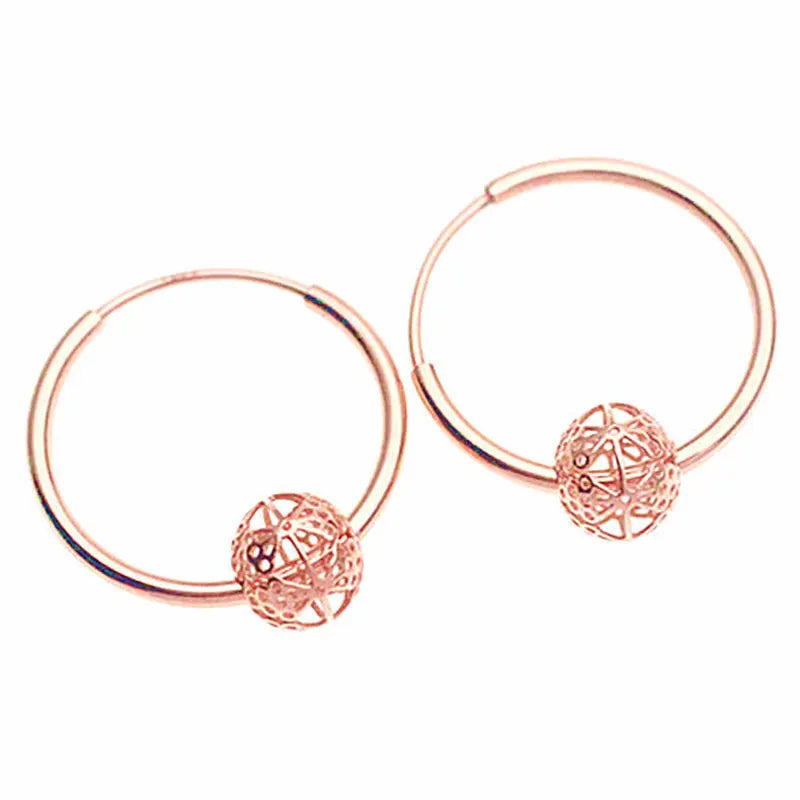 PURPLE ROSE GOLD HOOP EARRINGS