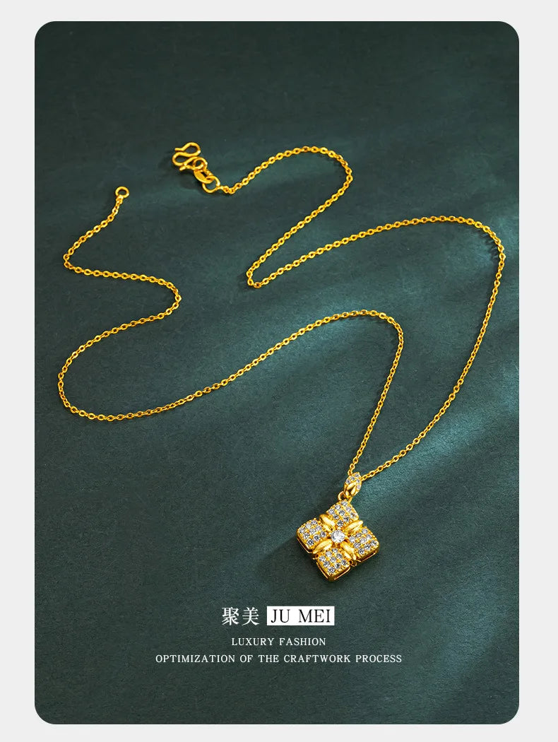 24K Gold Four Leaf Flower Necklace