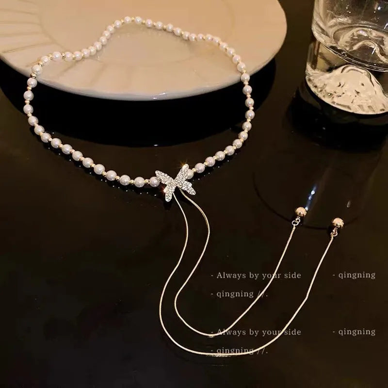 KPOP PEARL CHOKER NECKLACE