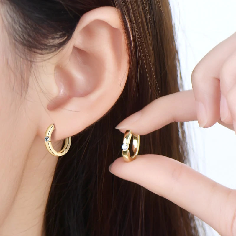 EMERALD GOLD HOOP EARRINGS