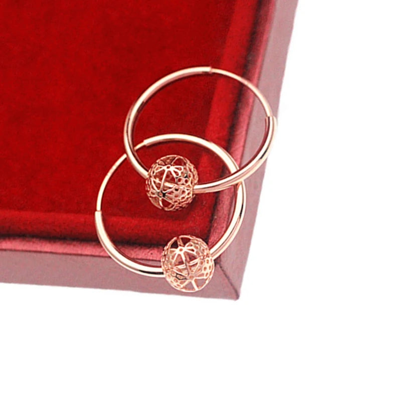 PURPLE ROSE GOLD HOOP EARRINGS