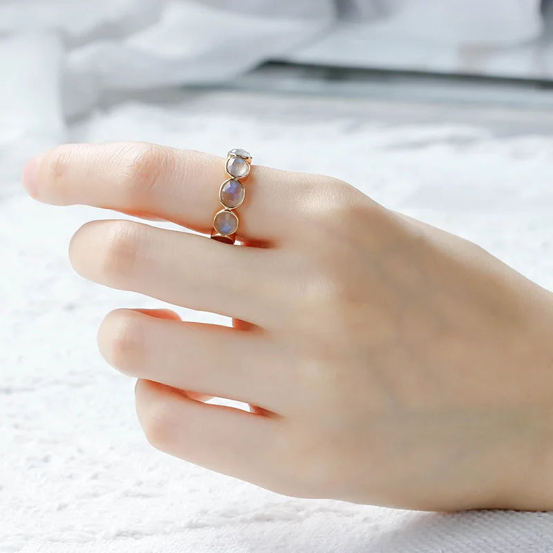 NATURAL LABRADORITE GOLD RING