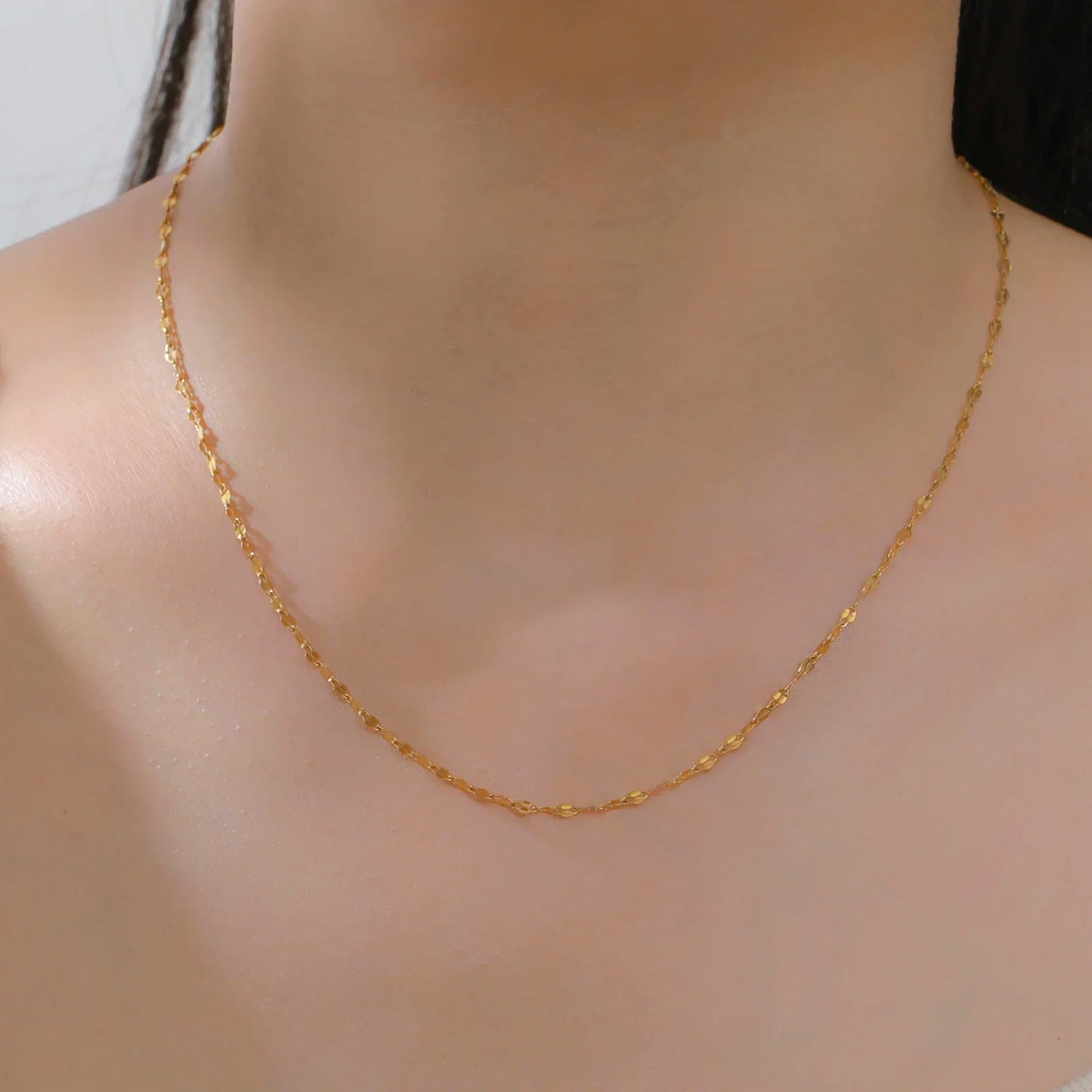 GOLD LIP CHAIN NECKLACES (5PCS)