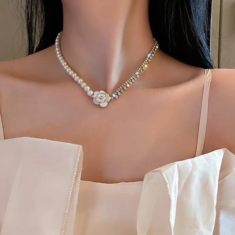 KPOP PEARL CHOKER NECKLACE