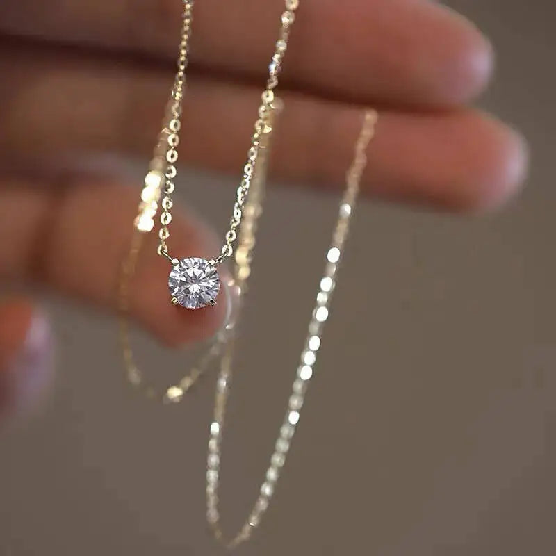 MOISSANITE SILVER WOMENS NECKLACE