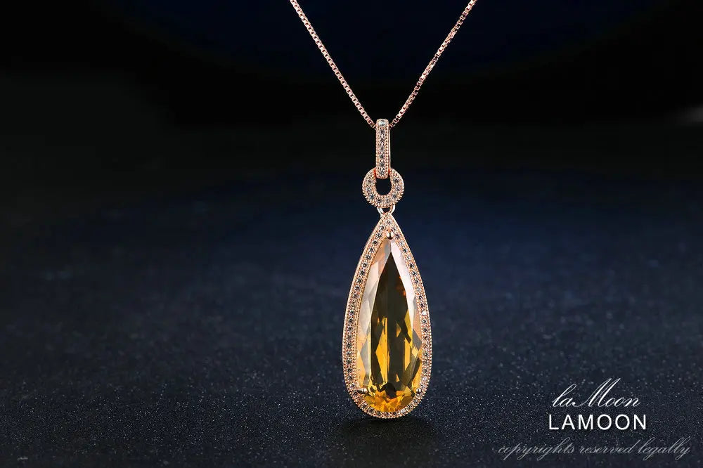 CITRINE ROSE GOLD NECKLACE
