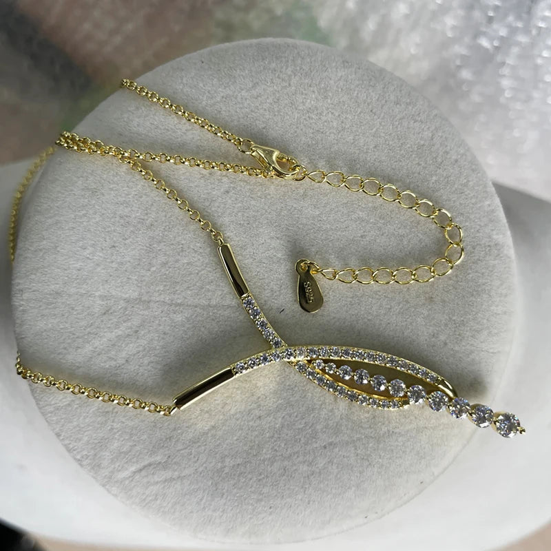 MOISSANITE CROSS SILVER NECKLACE