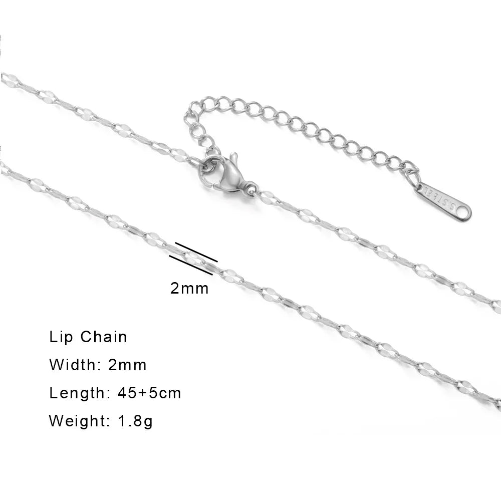 GOLD LIP CHAIN NECKLACES (5PCS)