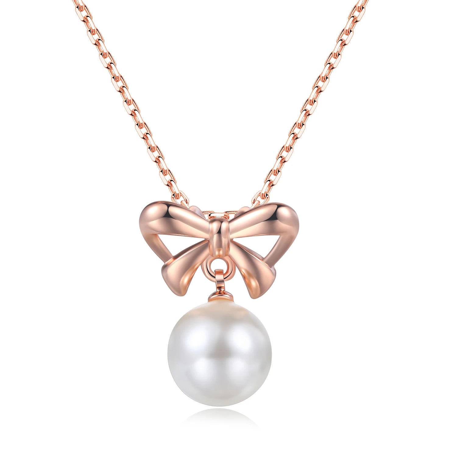 BOW PEARL PENDANT NECKLACE