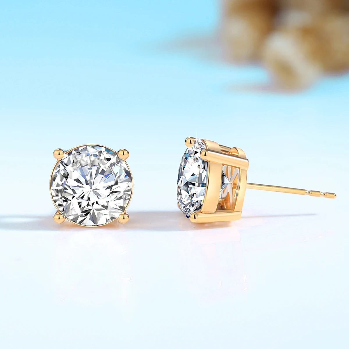 18K GOLD MOISSANITE EARRINGS