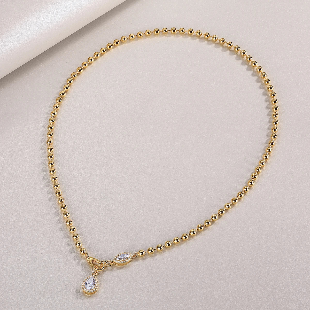Moissanite Beaded Necklace