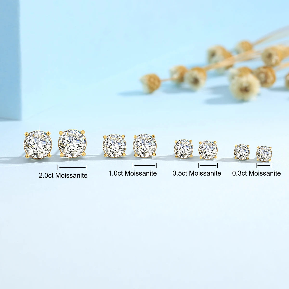 18K GOLD MOISSANITE EARRINGS