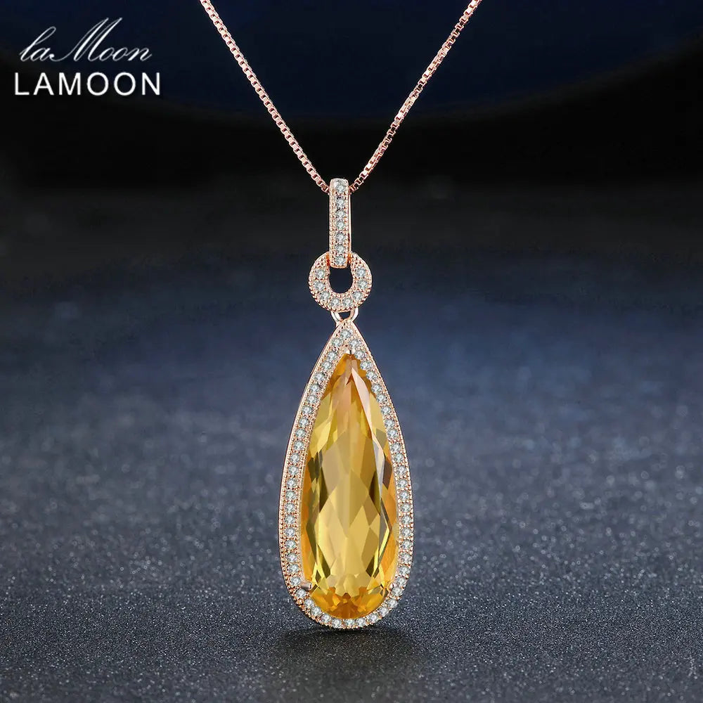 CITRINE ROSE GOLD NECKLACE