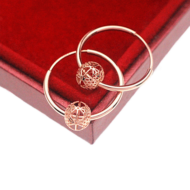 PURPLE ROSE GOLD HOOP EARRINGS