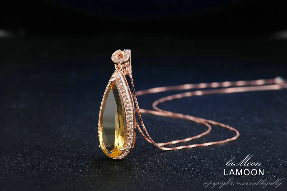 CITRINE ROSE GOLD NECKLACE